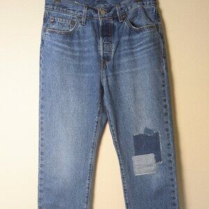 Levi's 501 Patch Jeans Straight Leg Sz 28 NWOT